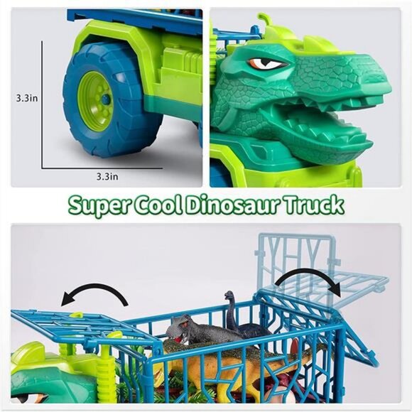 Dinosaur Truck Toys for Kids 3-5 Years, Transport Car Truck with 8 Dino Figures - Picture 5 of 6